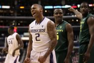 Isaiah Thomas #2 with the Washington Huskies-Oregon v Washington